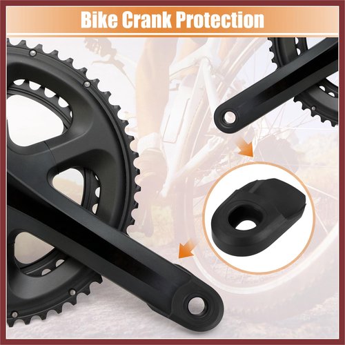 HEROFFIX 2pcs Soft Plastic Bicycle Cycling Crank Boot Protectors Mountain Bike Gel Sleeve Crank Arm Cover Protection Black Replace Parts