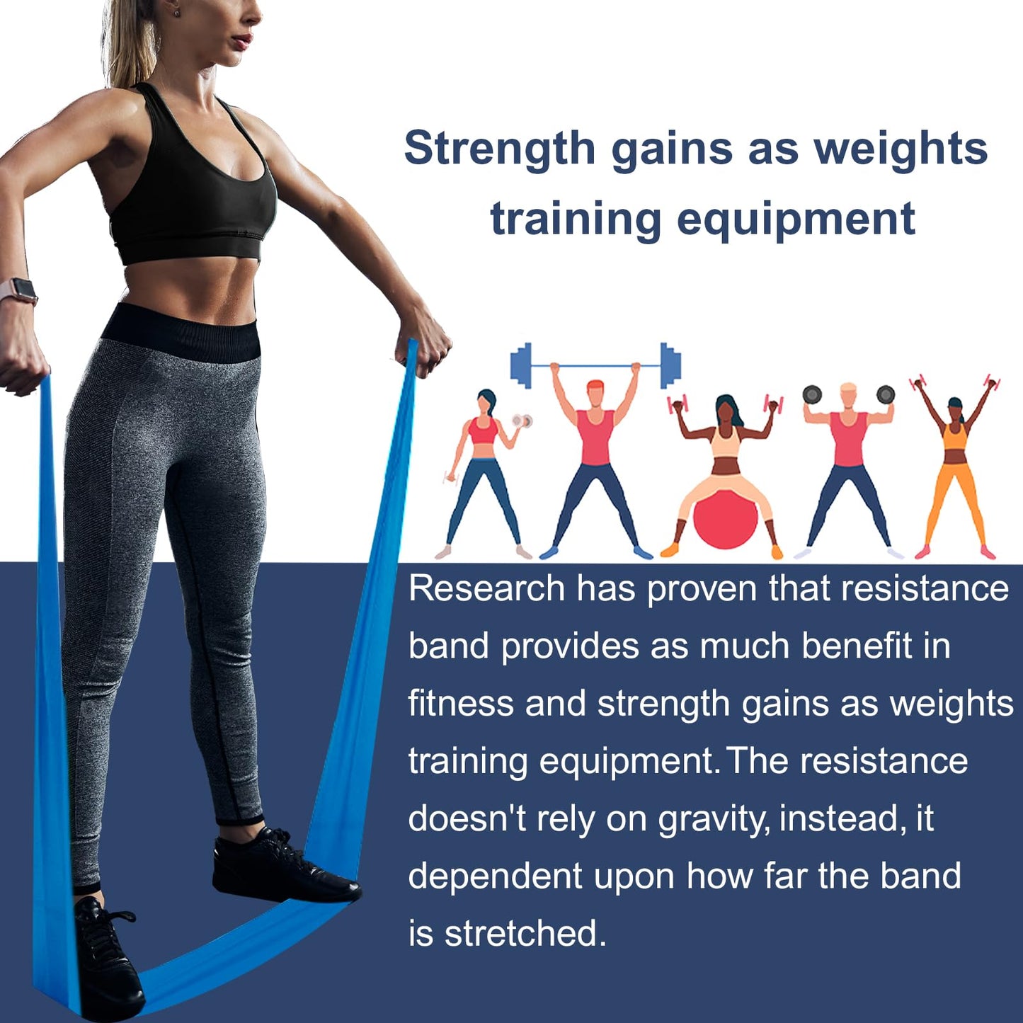 A AZURELIFE Flat Resistance Band Set (3 Pieces Total) Exercise Bands and Premium Durable Stretch Strap with Loops