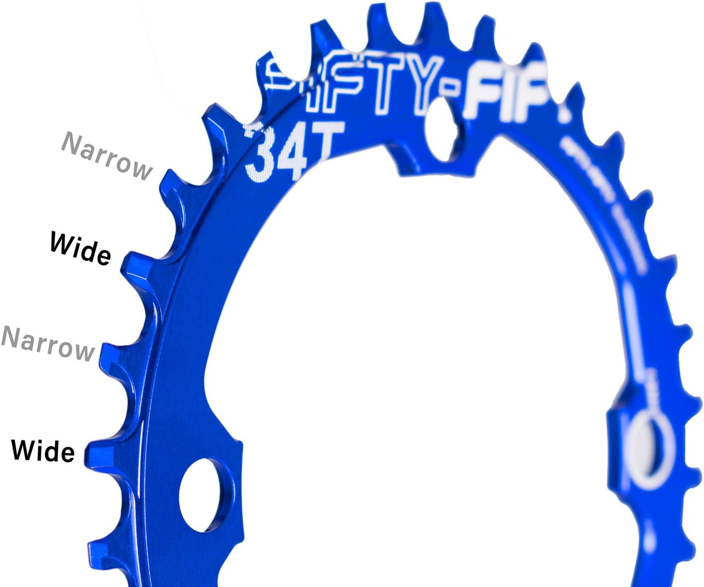 FIFTY-FIFTY 104BCD Narrow Wide Chainring for Mountain Bikes - 30T/32T/34T/36T, 9/10/11-Speed Compatible