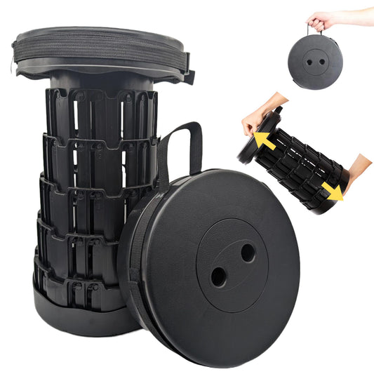 Upgraded Collapsible Stool – Easy to Carry retractable Stool - Lightweight telescoping stool for Camping & BBQ –Sturdy Portable Stool - Slip Resistant Telescopic Stool with Max Load Capacity 1000lbs