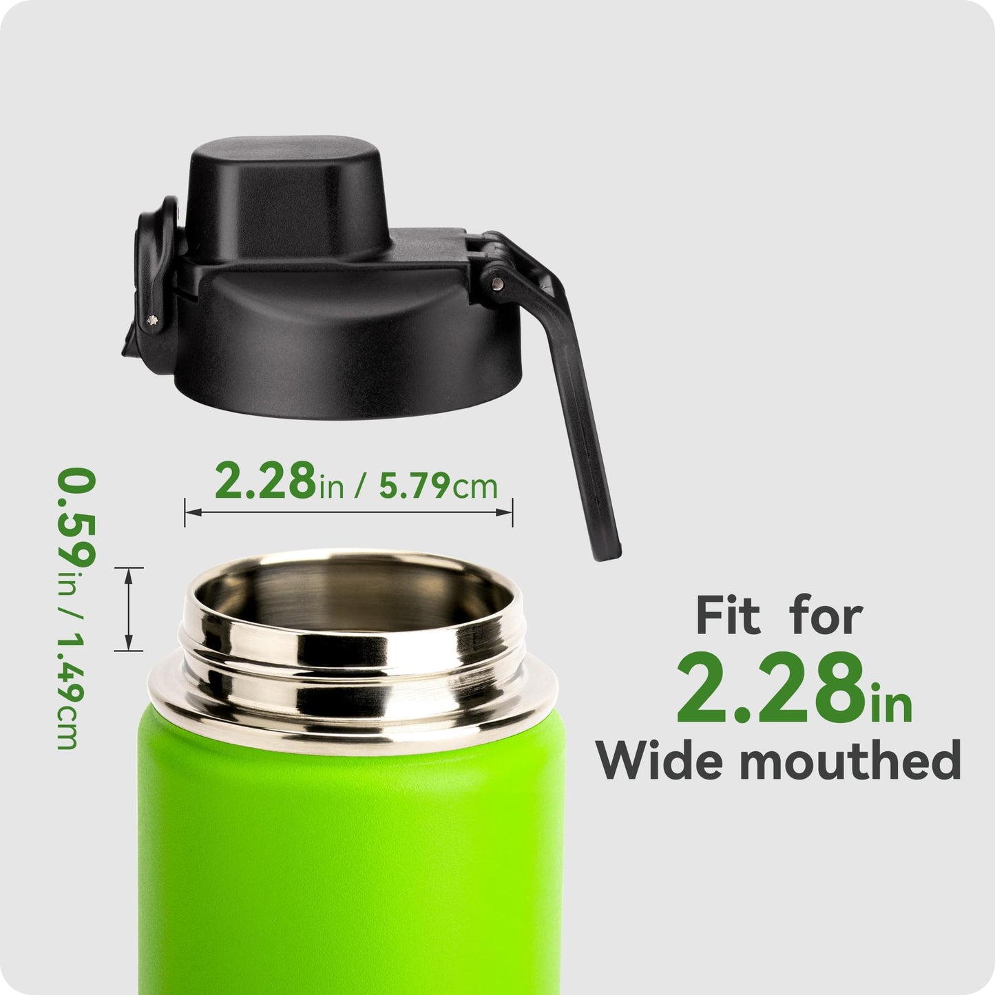 Auto Flip for Hydro Flask 12 16 18 20 32 40 64 oz Wide Mouth, Replacement Spout Lid For HydroFlask Cap Leak Proof BPA Free, Compatible with ThermoFlask Takeya Iron Flask HydroCell Simple Modern Koodee