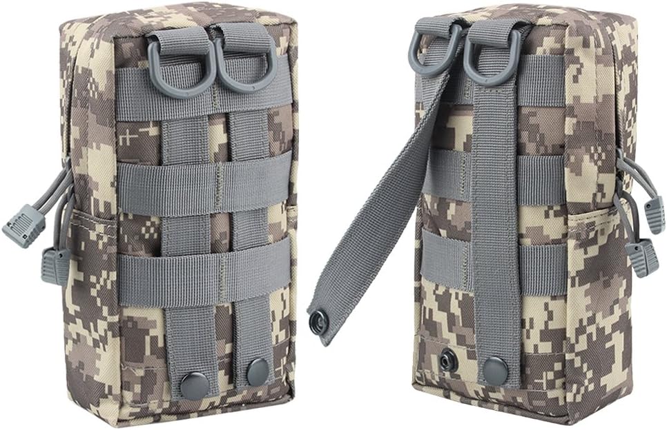 FUNANASUN 2 Pack Molle Pouches Tactical Pouch Small Molle Pouch Compact Water-Resistant EDC Pouch Molle Bag