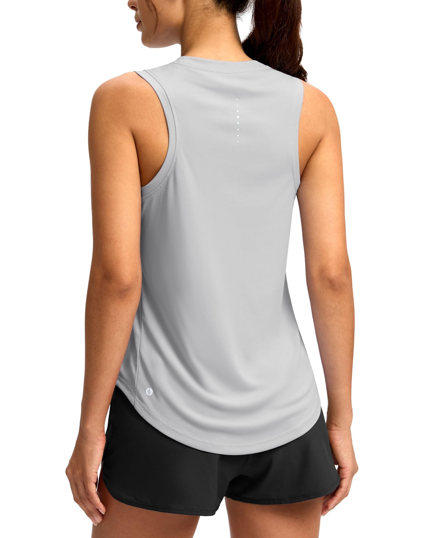 SANTINY Women's Sleeveless Workout Tops Lightweight Tennis Yoga Athletic Running Shirts Racerback Tank Tops for Women (Light Grey_XL)