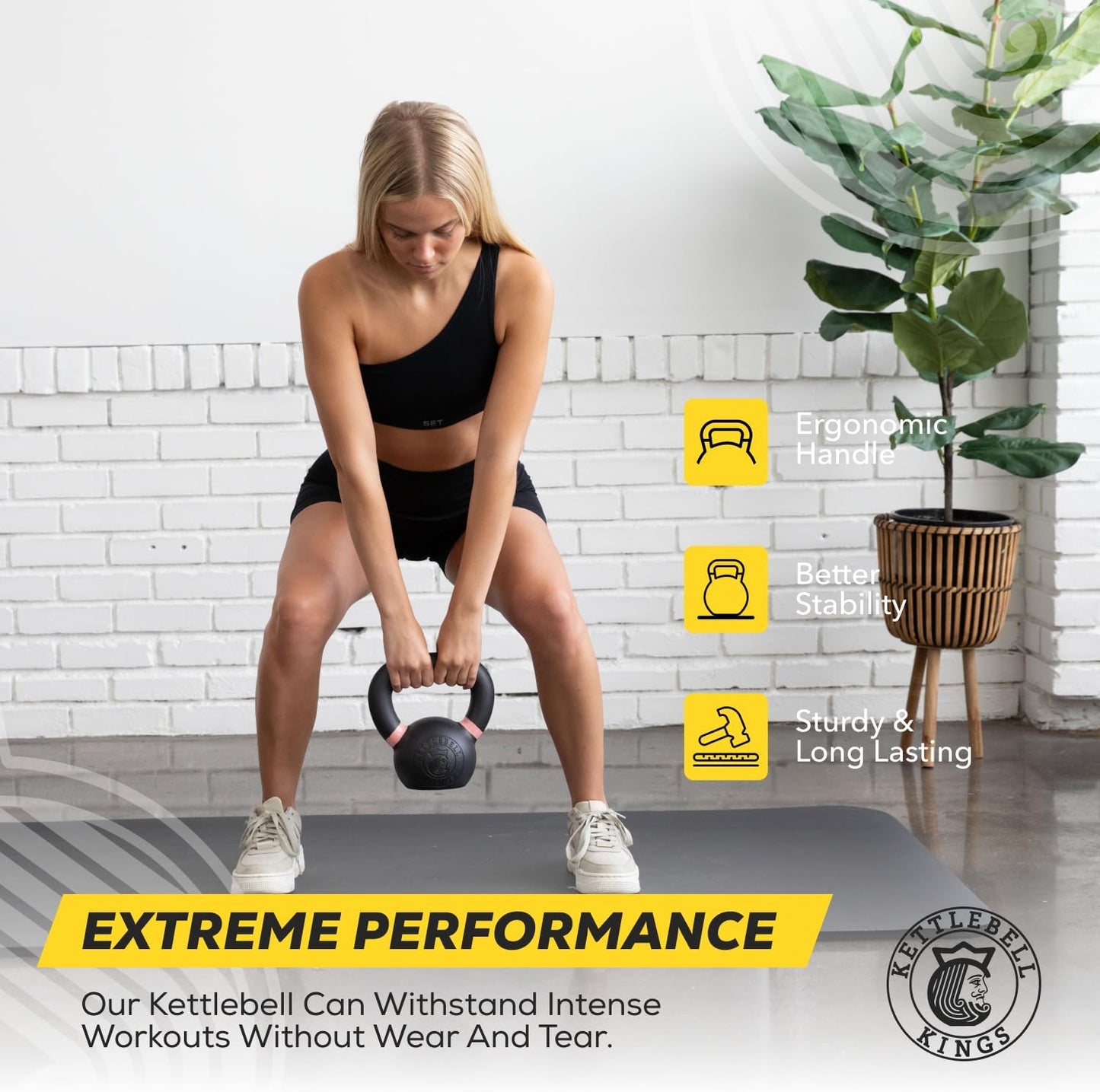 Powder Coated Kettlebell Weights 5-90 LB | Durable Gym Equipment for Strength Training