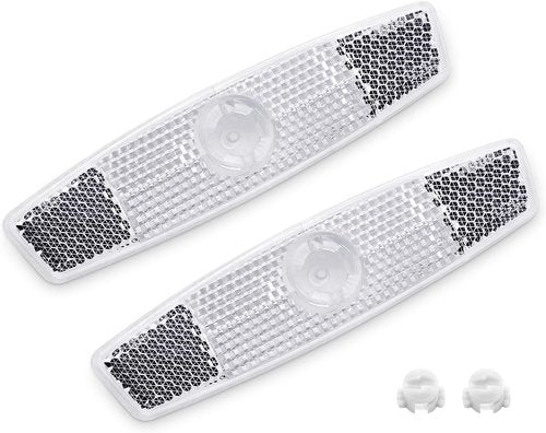 BSK White Bike Wheel Spoke Night Safety Warning Reflectors - 2Pcs