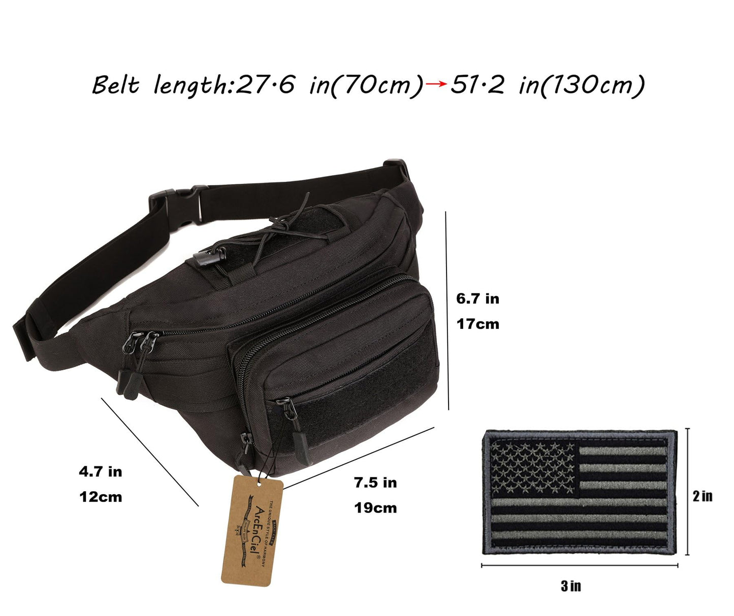 ArcEnCiel Tactical Fanny Pack for Men Waist Bag