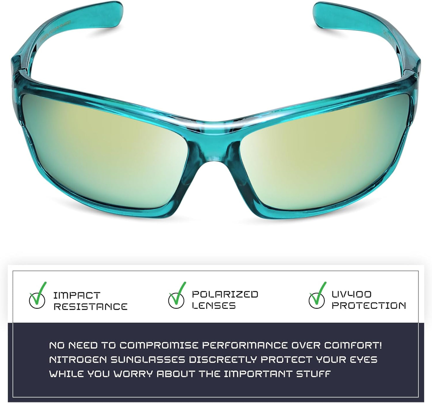 Nitrogen Polarized Wrap Around Sport Sunglasses for Men Women UV400 Driving Fishing Running Sun Glasses