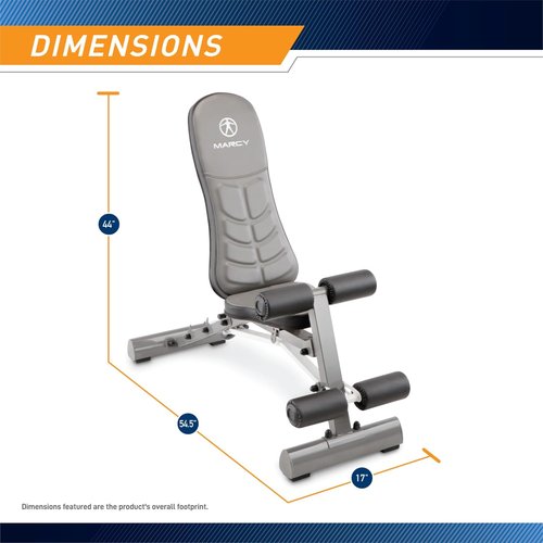 Marcy Deluxe Foldable Utility Bench - Compact Gym Equipment for Home Workouts, Black SB-10100