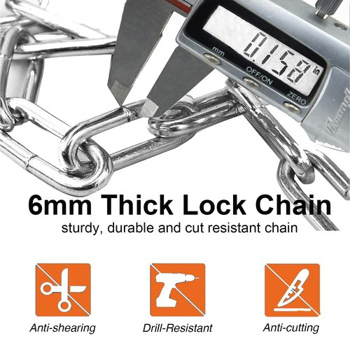 Rifarter Bike Lock Chain, 5 Digit Combination Heavy Duty Anti-Theft Bicycle Chain Lock, 3.2 Feet Long Security Resettable Bike Locks for Road, Mountain Bike, Scooter, Door, Gate, Fence, Black