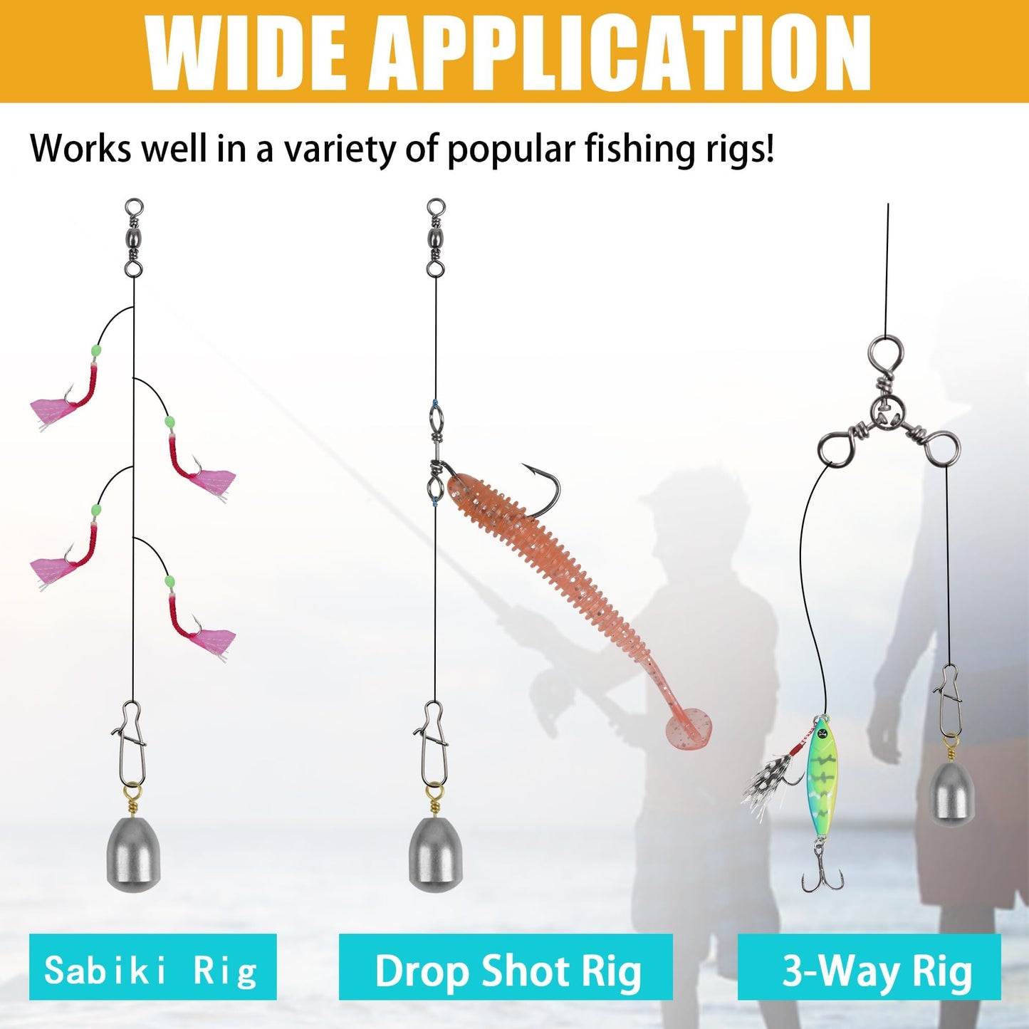 Fishing Weight Sinker,21pcs/50pcs Iron Weights Kit Assorted Size Bass Casting Sinker with Ring Water Drop Weight for Freshwater Saltwater Fishing (21pcs (5 Size))