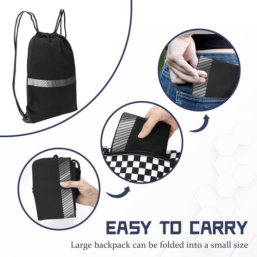 AYKRM Black Drawstring Backpack Bag work Sackpack