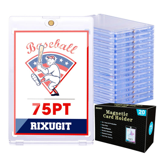20-Pack One Touch Magnetic Card-Holder - 75pt Card Magnetic Case, Magnet Card Holder for Baseball, Football, Basketball, Hockey, Gaming Sports Cards, Trading Cards Collectibles Safe Storage