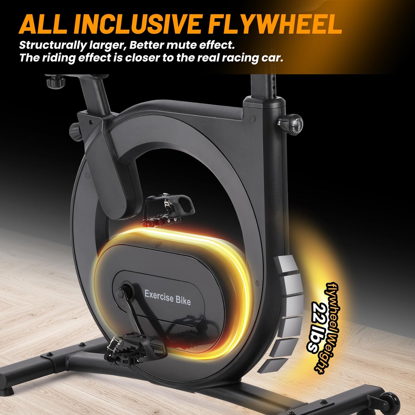 GarveeLife Stationary Bikes for Home,Electromagnetic Control Exercise Bike,Indoor Cycling Bike with Shuttle Smart Knob,Magnetic Resistance/Brake Pad, Low Noise with App, Upgraded Version Seat