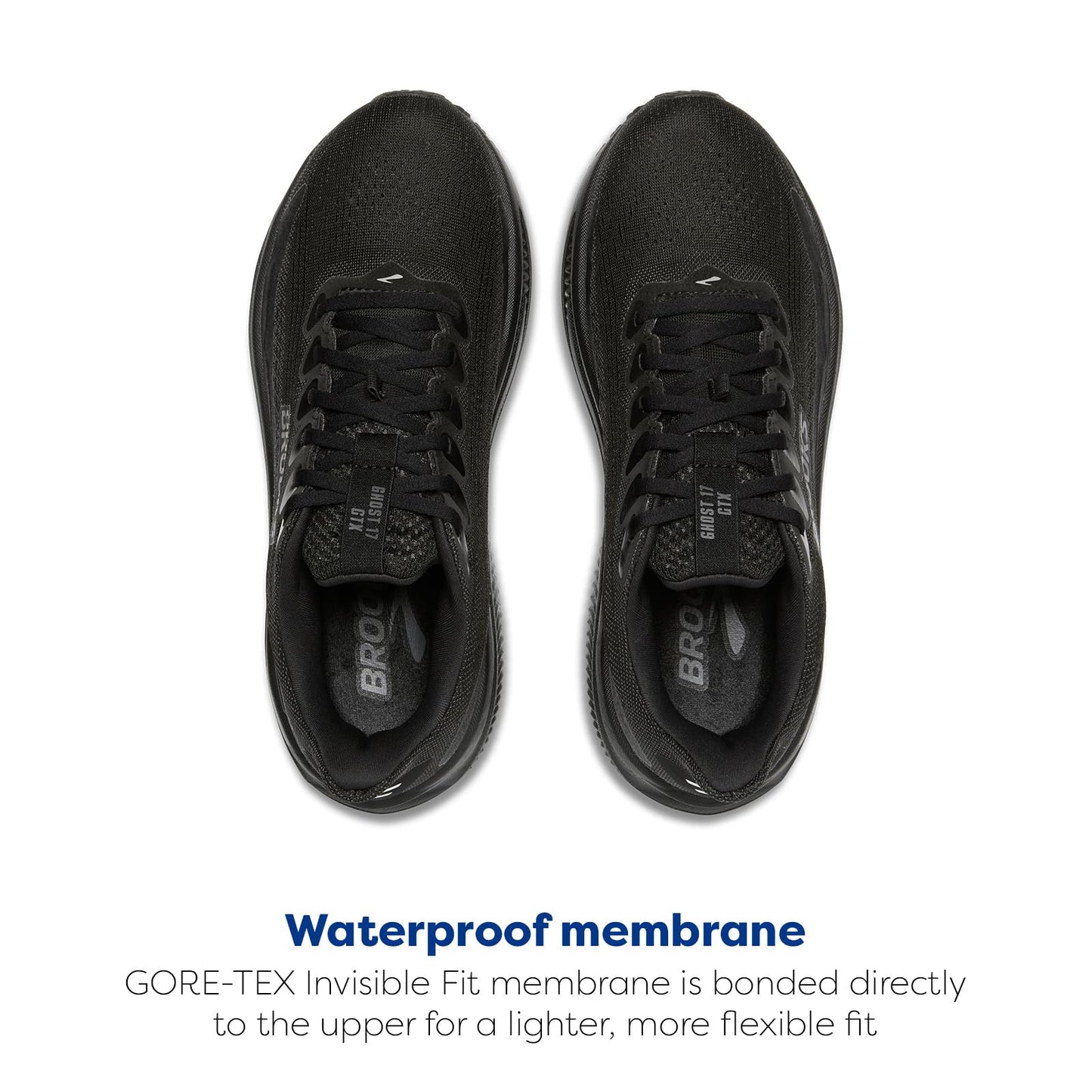 Brooks Men’s Ghost 17 GTX Waterproof Supportive Running & Walking Shoe - Black/Black/Ebony - 13 Medium