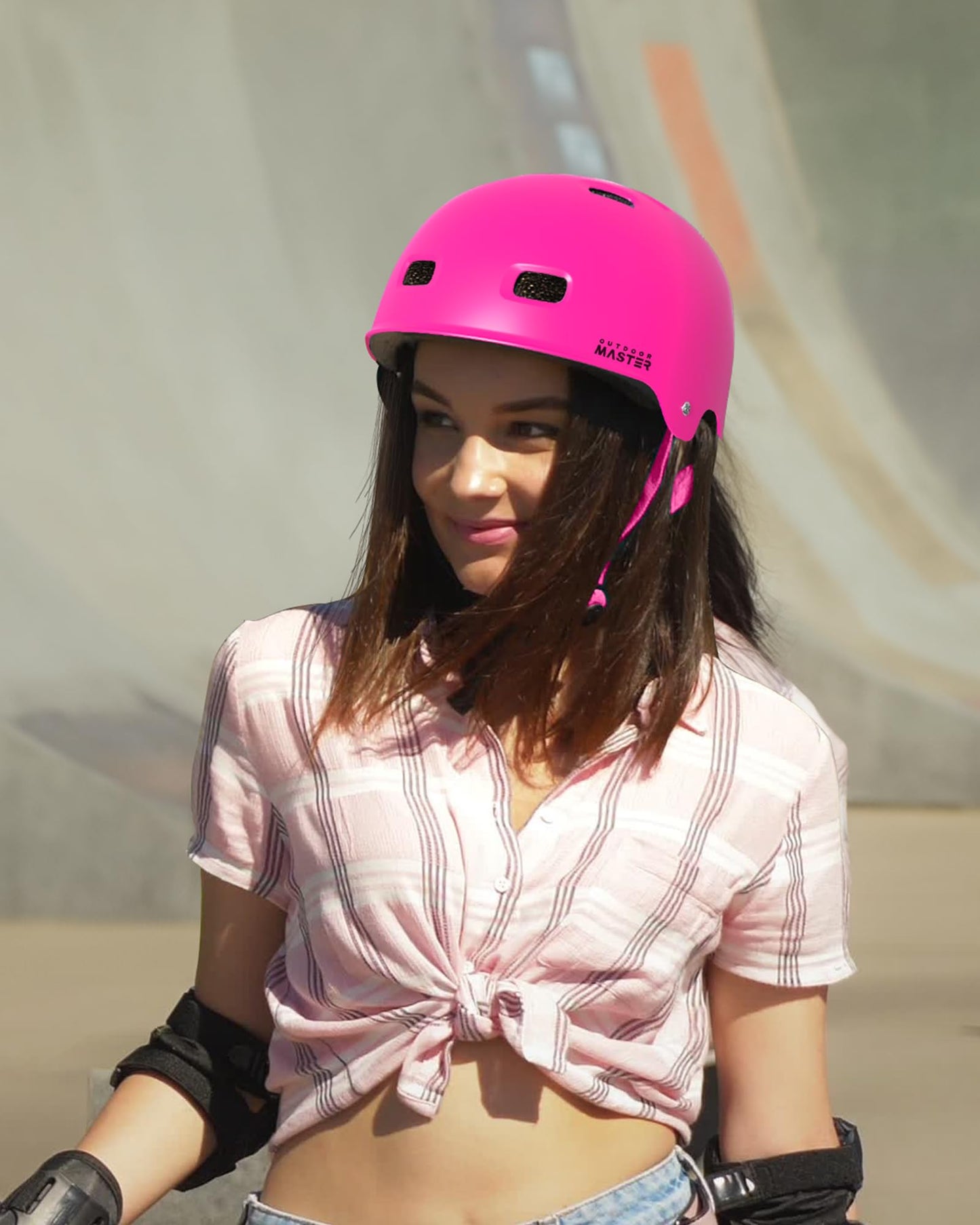 OutdoorMaster Skateboard Cycling Helmet - Two Removable Liners Ventilation Multi-Sport Scooter Roller Skate Inline Skating for Kids, Youth & Adults - XS - Pink