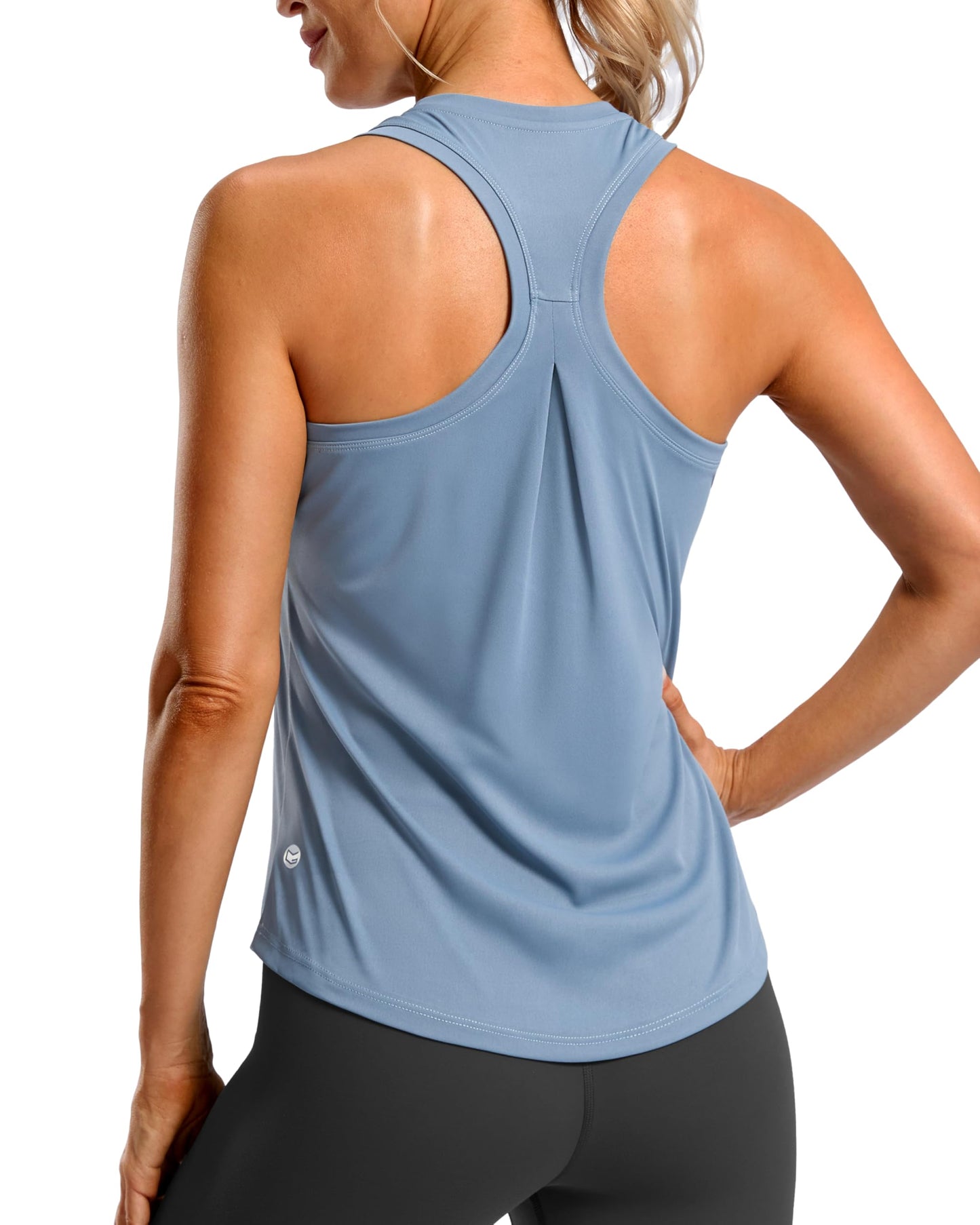 G Gradual Women's Workout Tank Tops Racerback Athletic Yoga Tops Loose Fit Sleeveless Running Gym Sports Shirts for Women(Dusty Blue,XXL)