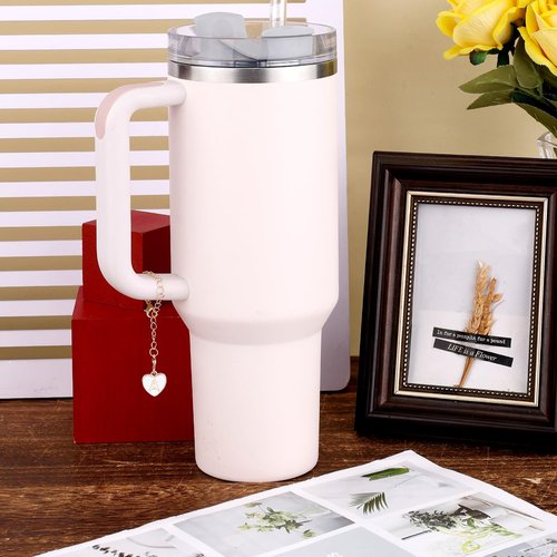 PEUTIER Letter Accessories for Stanley Cup, Heart Alphabet Pendant Personalized Name ID Initial Letter Decorations Handle for Stanley Accessories (Letter A)