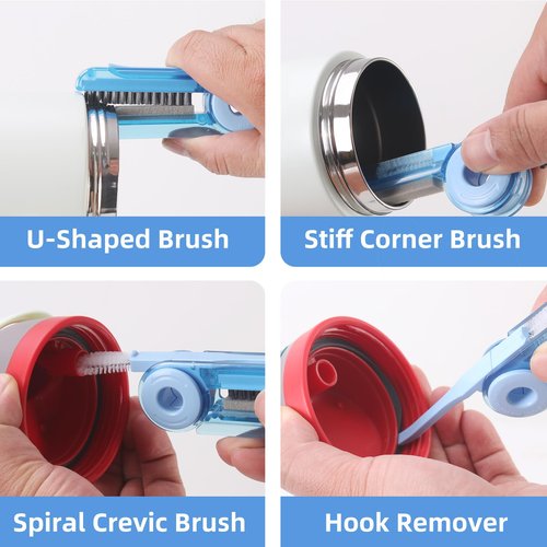 UXIETIN 3 Pack Water Bottle Cleaner Kit for owala 24oz/32oz/40oz,owala Brush and Straw Cleaner, Straw Cleaner Compatible with owala Water Bottle,owala Accessories