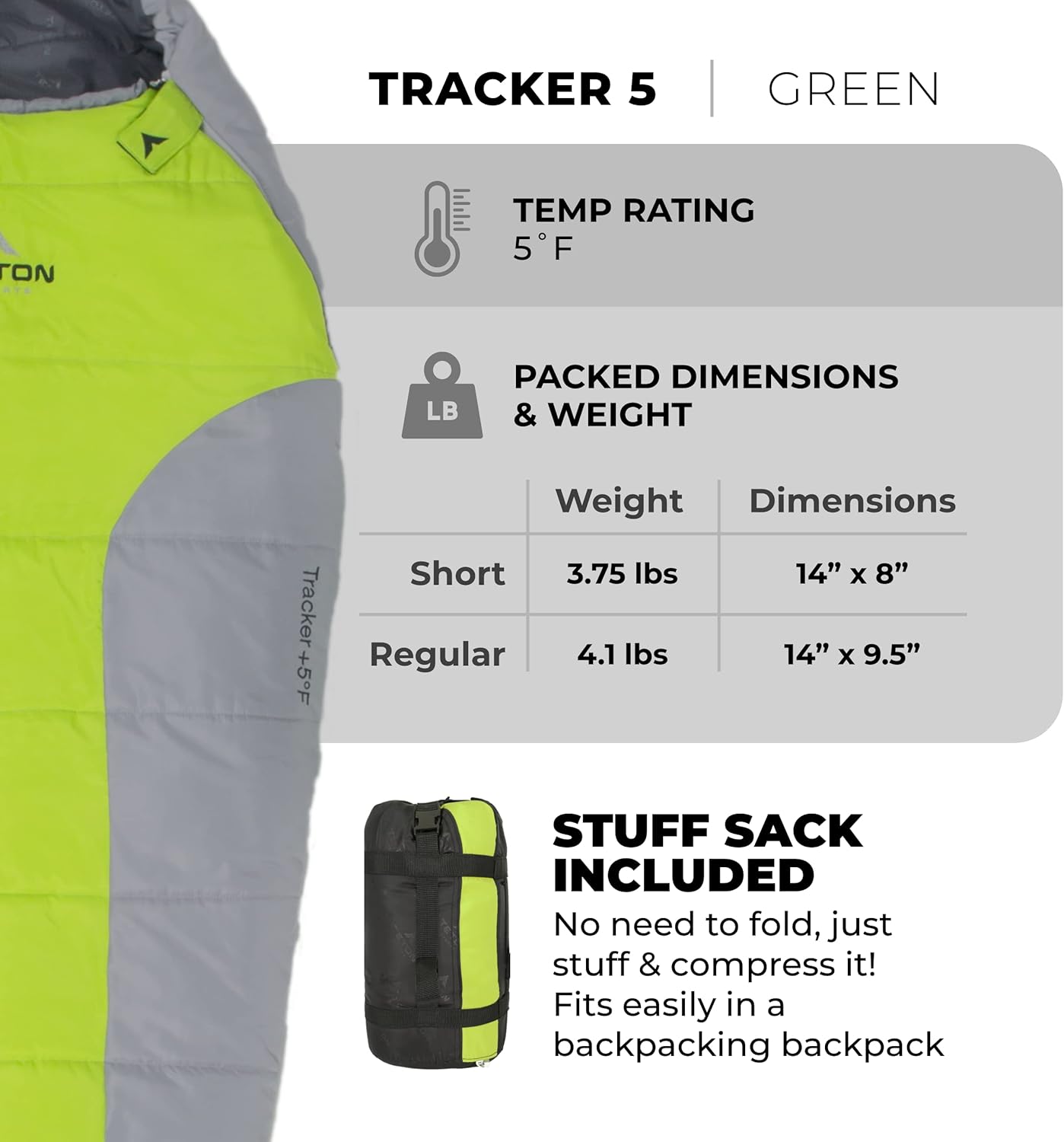 Teton 20F and 5F Degree Sleeping Bag; Lightweight, Warm Weather Mummy Sleeping Bags for Adults and Kids, Camping, Backpacking, Hiking