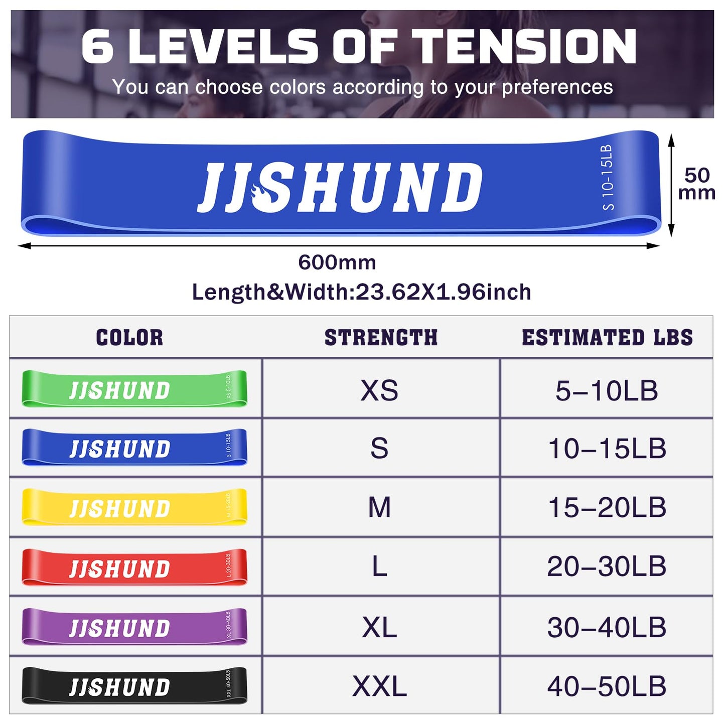 6 Pcs Resistance Bands for Working Out, Exercise Loop Bands for Women and Men, Elastic Stretch Bands Workout Bands for Yoga Pilates Fitness Home Gym Body Stretching Booty Legs Strength Training