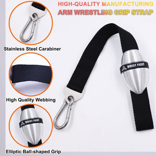 Wrist Fight Aluminum Alloy Elliptical Wrist Ball Trainer – Durable Forearm & Grip Strength Exerciser with Non-Slip Design, Pronation & Supination Training, Includes Storage Bag (Black)