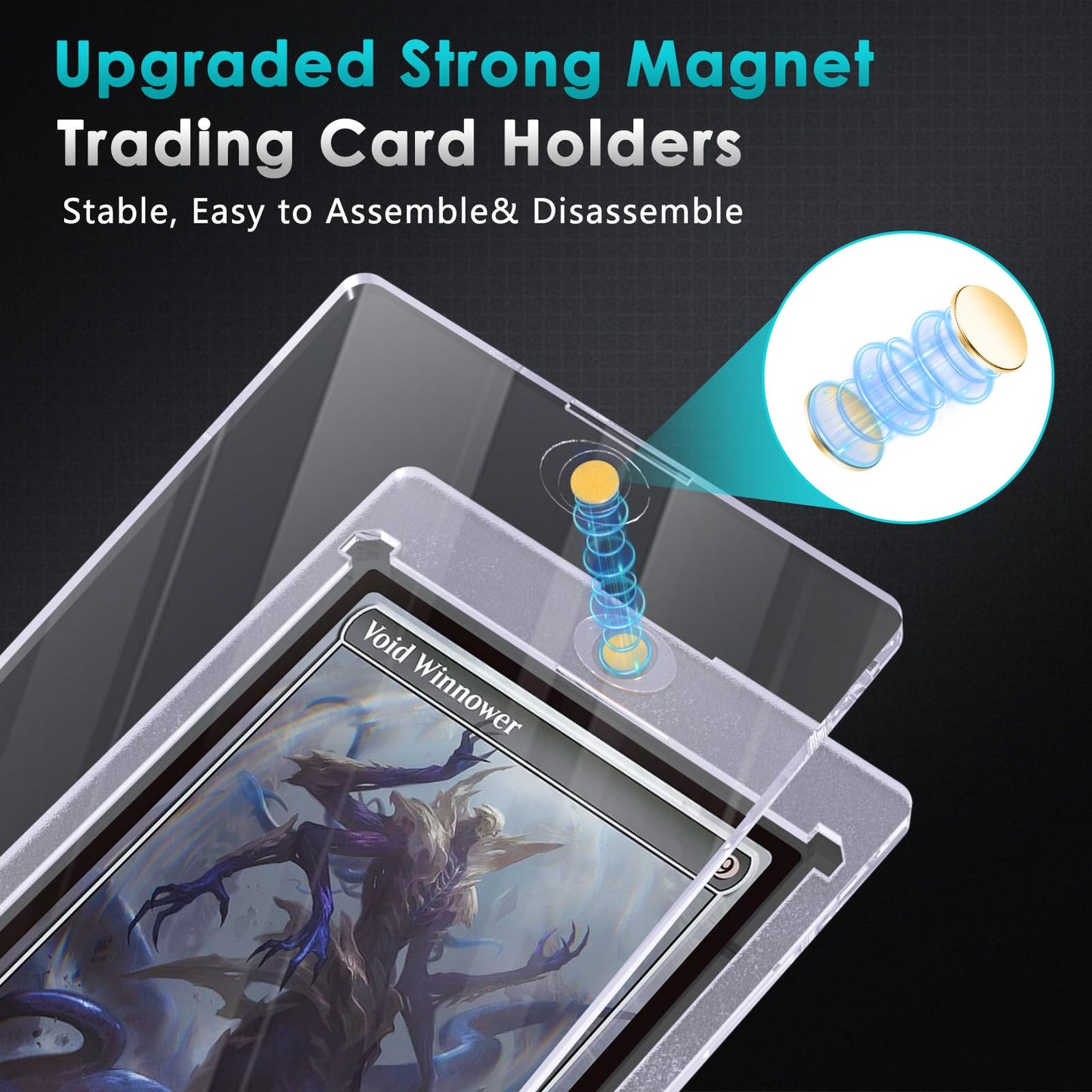 35pt Magnetic Card Holder for Trading Cards 25ct One Card Holder Touch Baseball Card Protectors Hard Plastic Magnetic Card Case Sports Display Football Magnetic Top Loads for Cards Sleeves