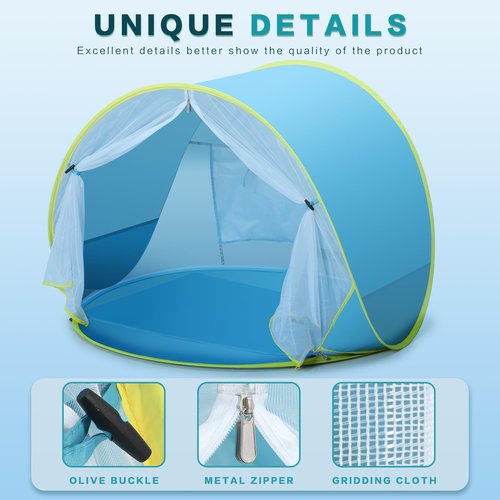 Senodeer Baby Beach Tent, Pop Up Play Tent for Infants, UV Protection Sun Shelter for Toddlers, Infant Portable Sun Shade