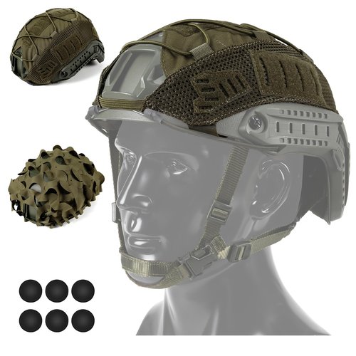 VOTAGOO GEAR Helmet Cover Combo, Tactical Helmet Cover for Fast Helmet in Size M/L or XL, Military Gear Combat Fast Helmet Cover for Paintball Hunting Shooting (Green, X-Large)