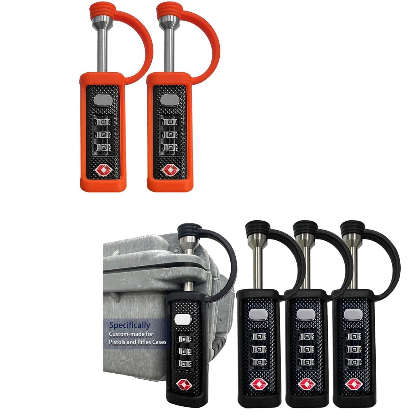 6 Pack TSA Approved Firearm Travel Case Locks Gun Case Hard Pistol Cases Lock