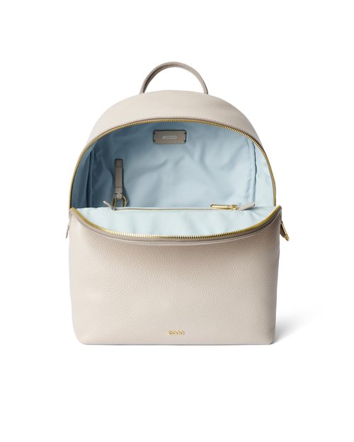 ECCO Medium Round Back Pack, Taupe Pebbled Leather
