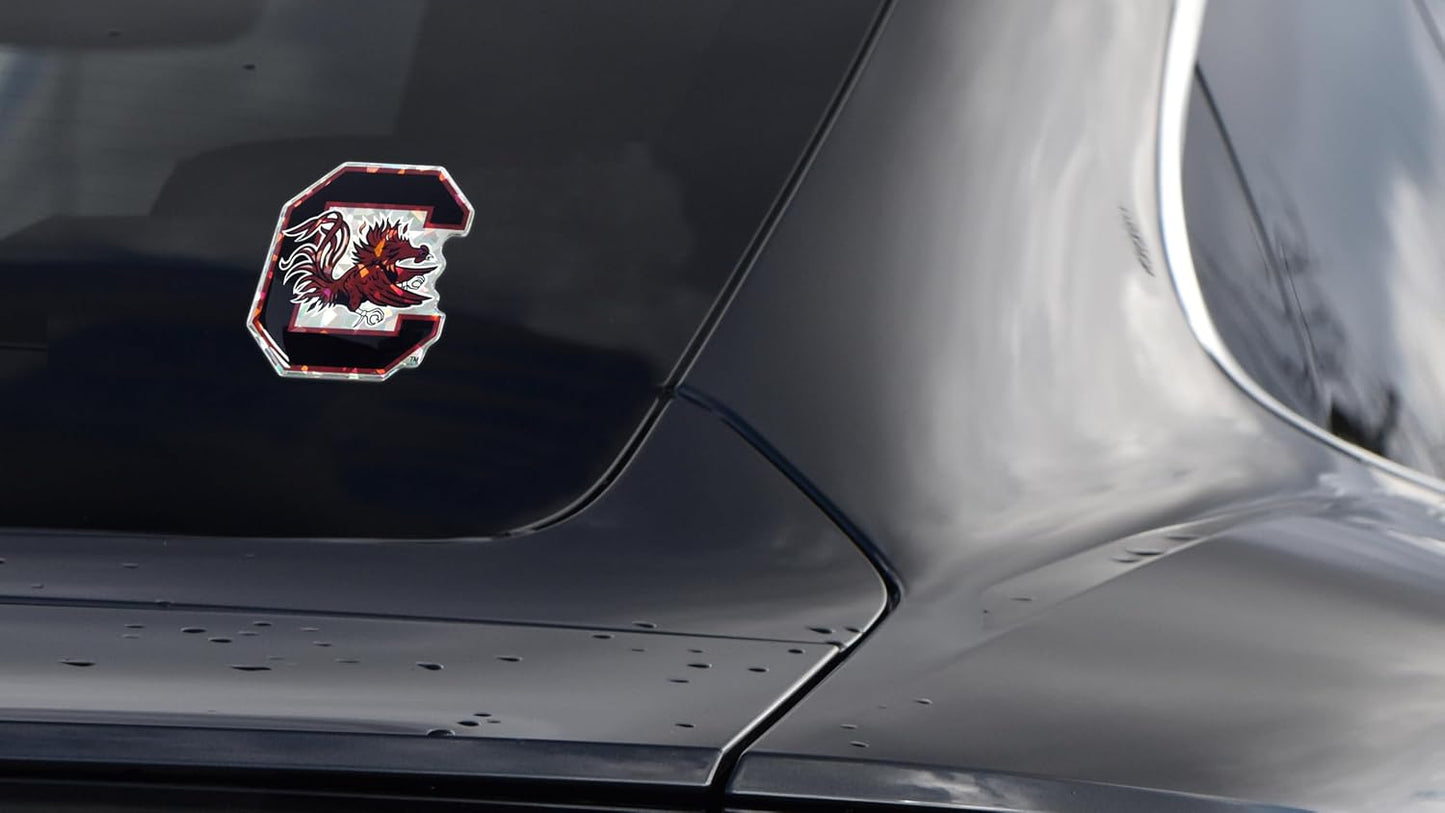 Elektroplate Officially Licensed South Carolina Gamecocks Garnet Reflective Decal | Premium 3D Doming All Weather Sticker for Car, Water Bottle, Laptop, Window, Cooler, Phone | Made in The USA