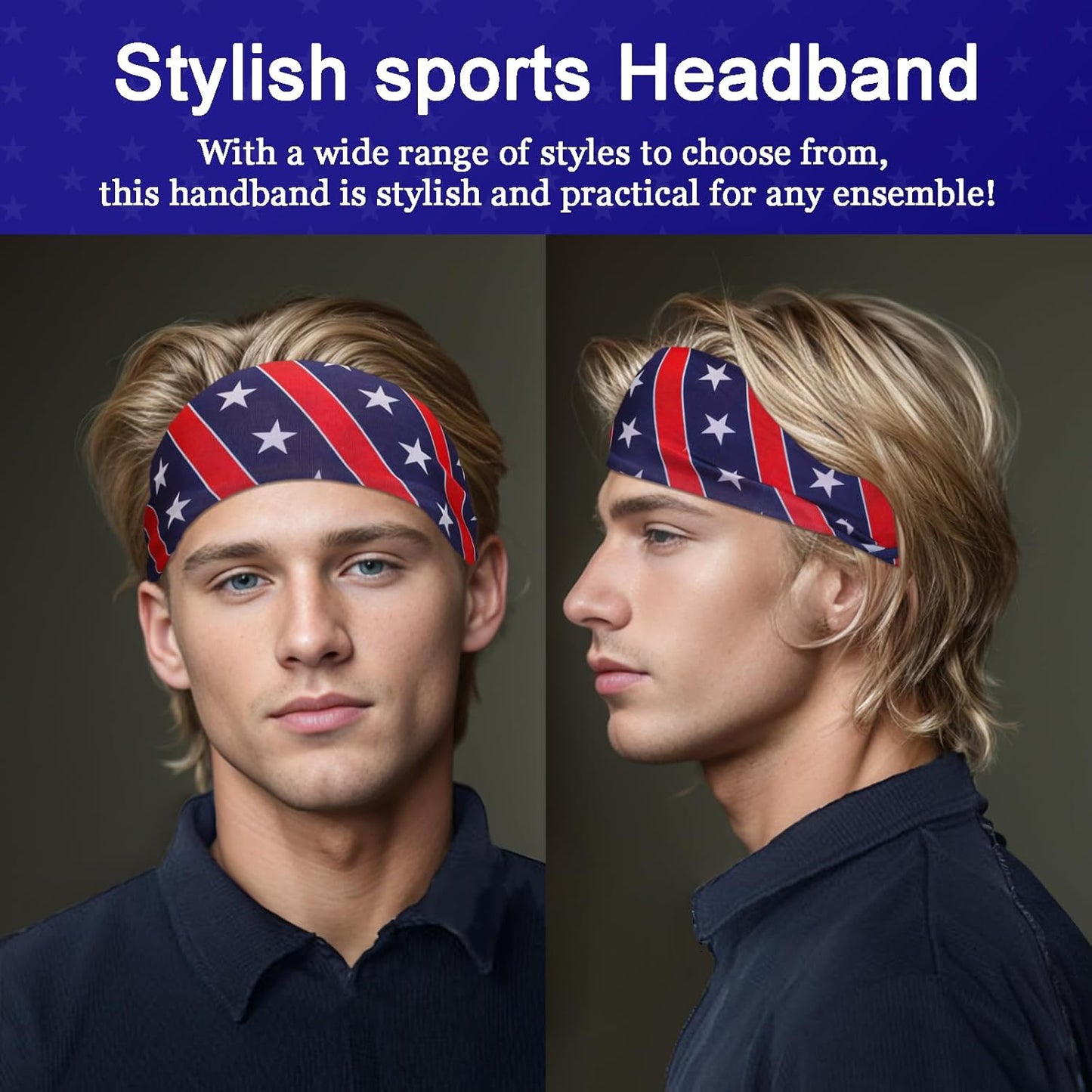 Men's 9-Pack Sports Headbands | Stretchy Sweatbands for Running & Workouts