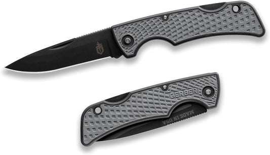 Gerber Gear US1 Pocket Knife - Plain Edge Blade Folding Knife - EDC Gear and Equipment - Grey