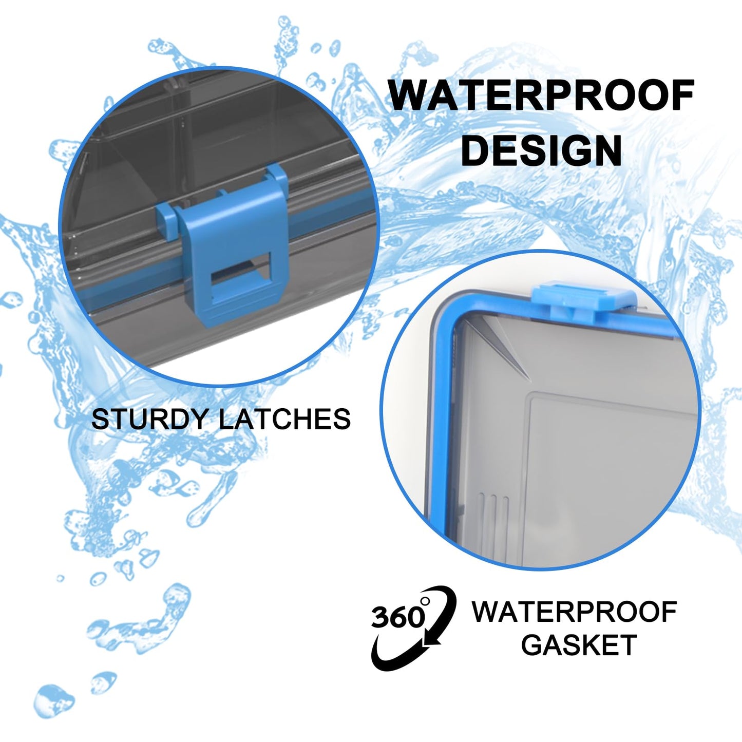 Goloni 3700 Tackle Box Waterproof,Fishing Gifts for Men,Plastic Organizer Box with Adjustable Dividers 4 Packs