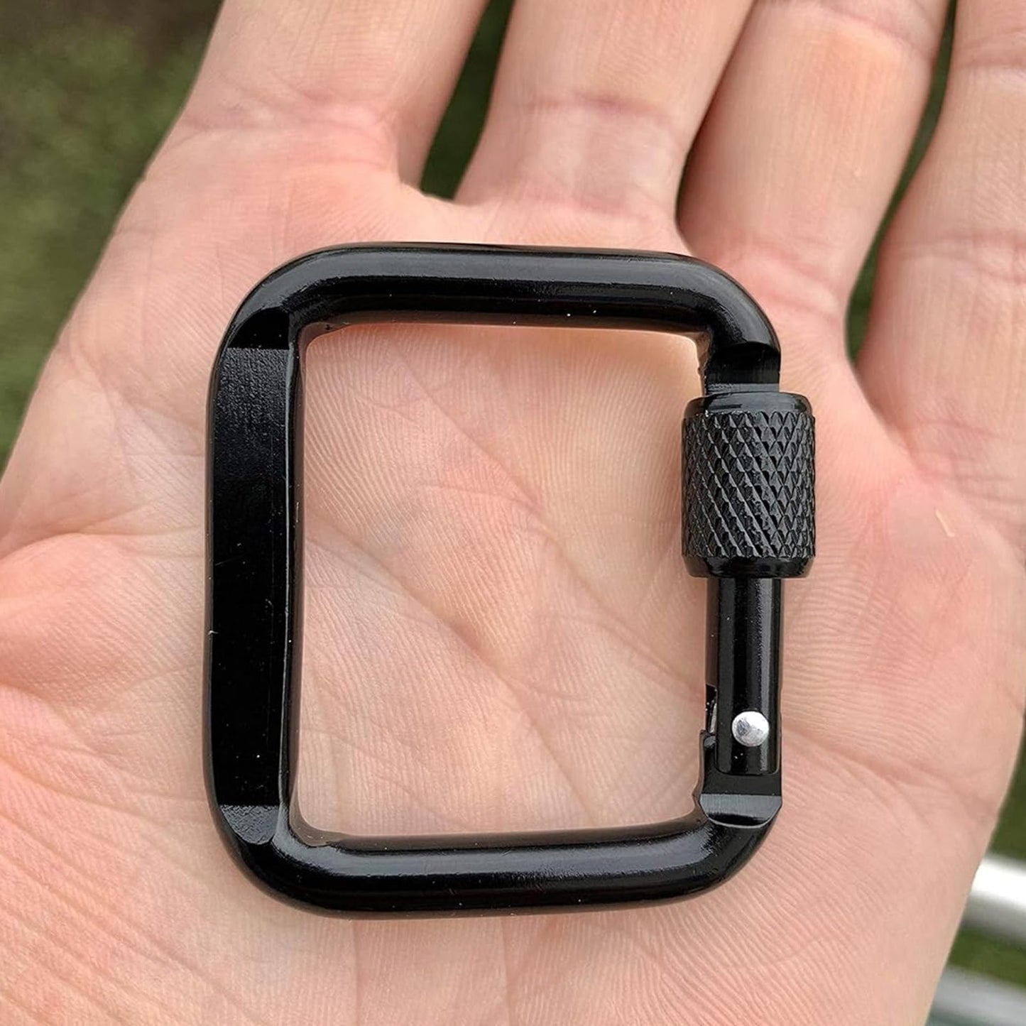 Acinkeety 4Pcs Square Carabiner Aluminum Alloy Screw Carabiner Buckle Keychain Snap Clip Hook Quick Link Locking Carabiner Lightweight Aluminum Alloy Carabiner Buckle Durable