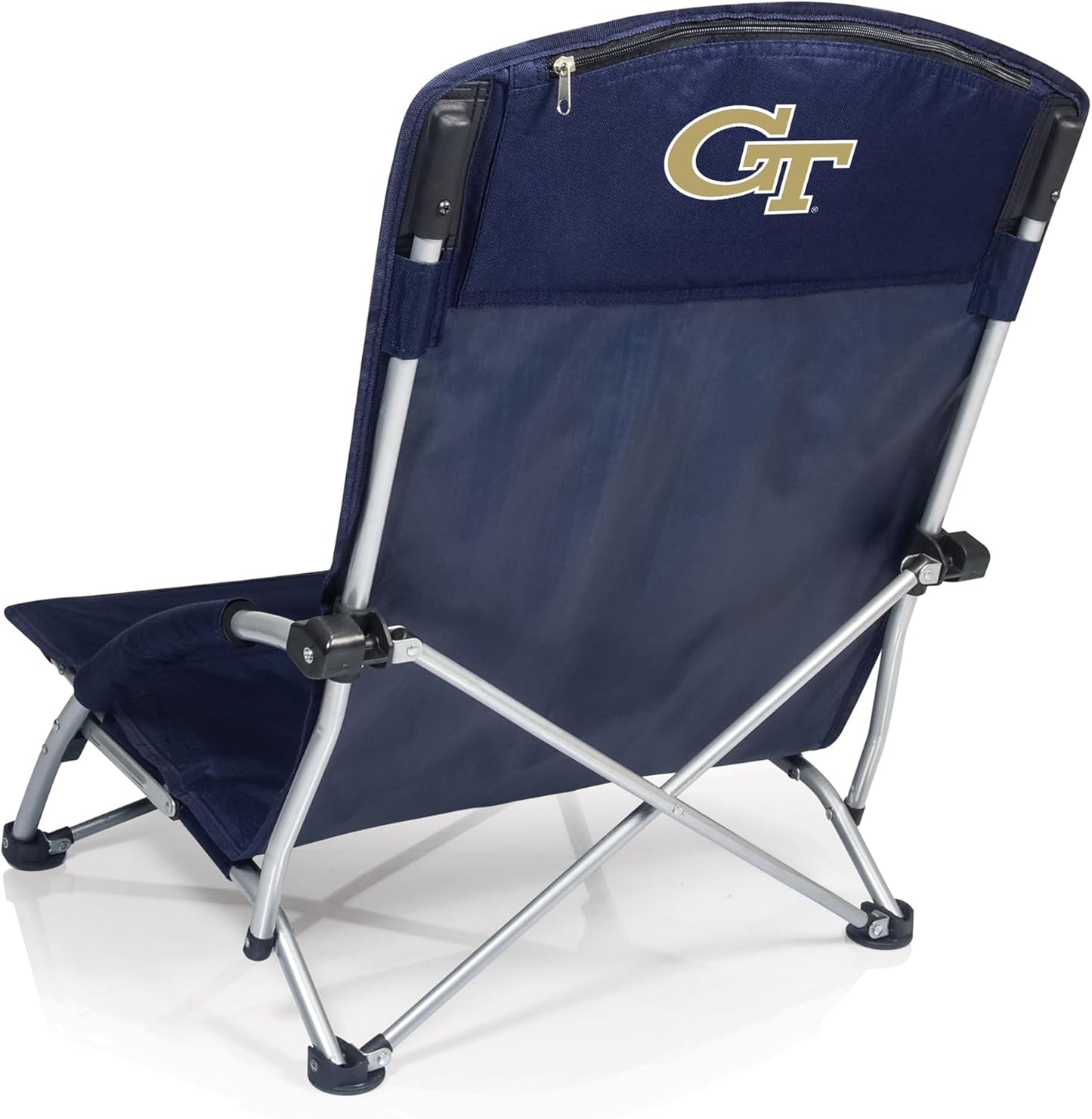 PICNIC TIME NCAA Tranquility Beach Chair with Carry Bag - Low Beach Chair for Adults - Low Lawn Chair