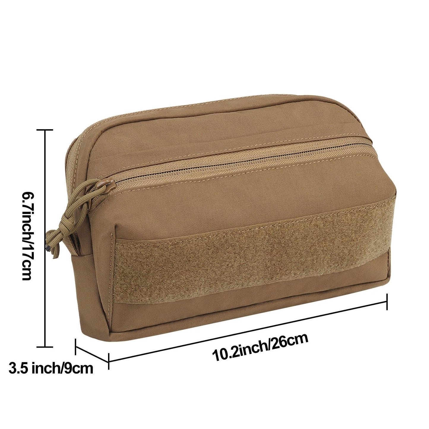 AOUTACC Tactical MOLLE Pouch,Molle Admin Pouch, Zippered Organizer Pocket,Chest Rig Molle Bag for Tactical Vest and Organizer Panel-Brown