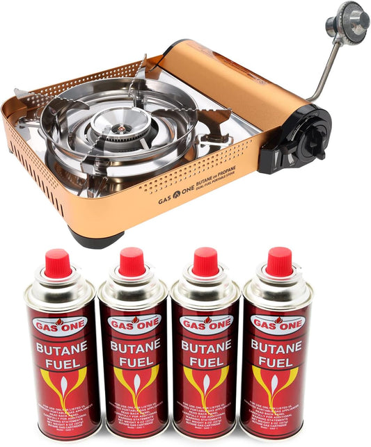 Gas ONE GS-4000P - Camp Stove - Premium Propane or Butane Stove with Convenient Carrying Case - Patented - Great for Camp Stove and Portable Butane Stove for All Cooking Application
