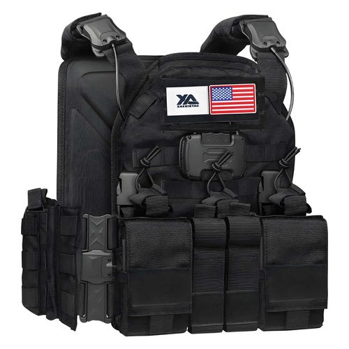 xaegistac Tactical Vest -Adjustable Modular Design for Outdoor, Hunting, and Security (Black, Outdoor)