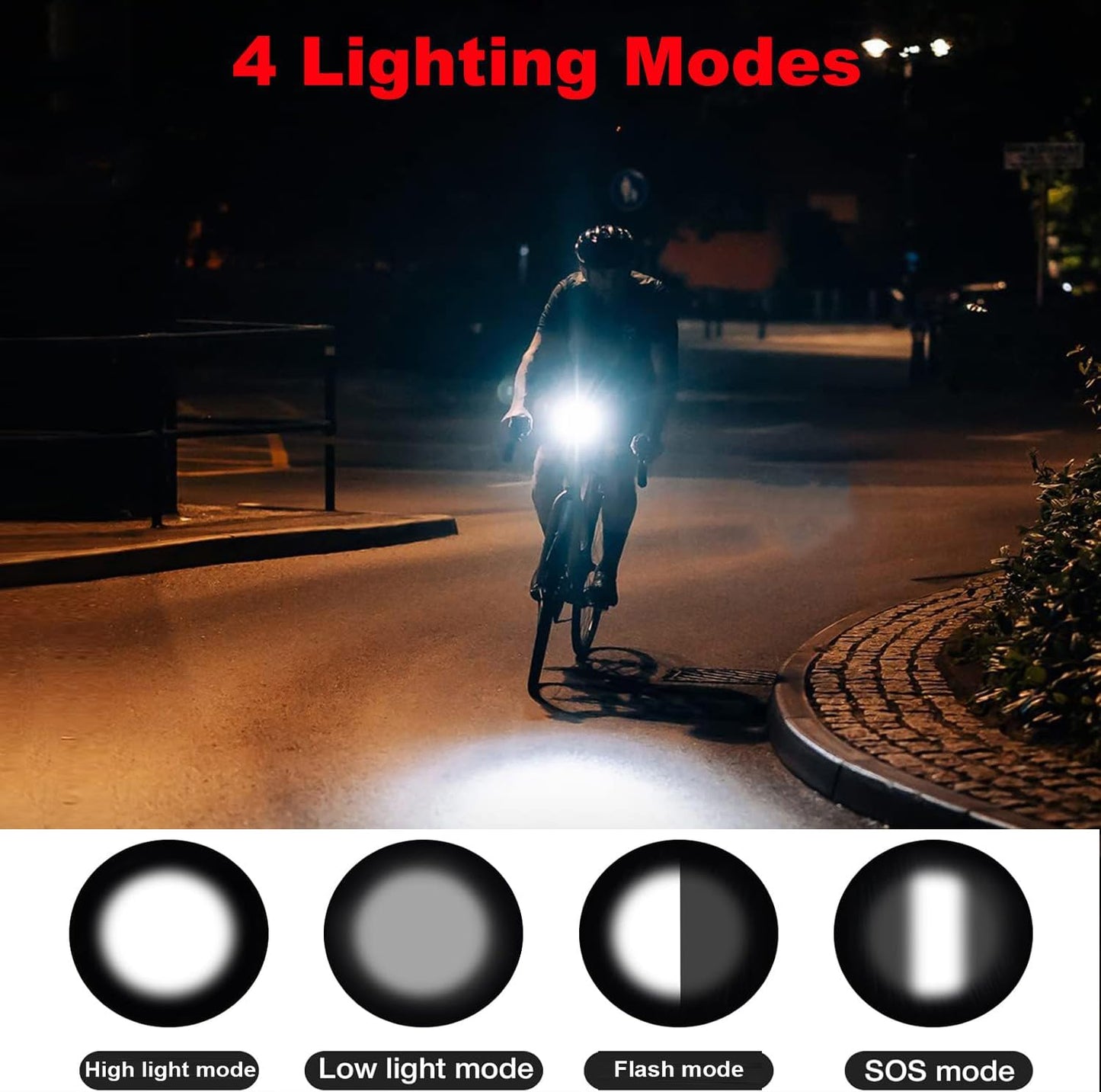 AaiLucky Electric Bike Horn and Bike Light 2 in 1, 110dB Bicycle Horn Rechargeable Bicycle Scooter Headlight for Night Riding, Bicycle Light with Horn for Adults Kids, 5 Sound Modes, Waterproof