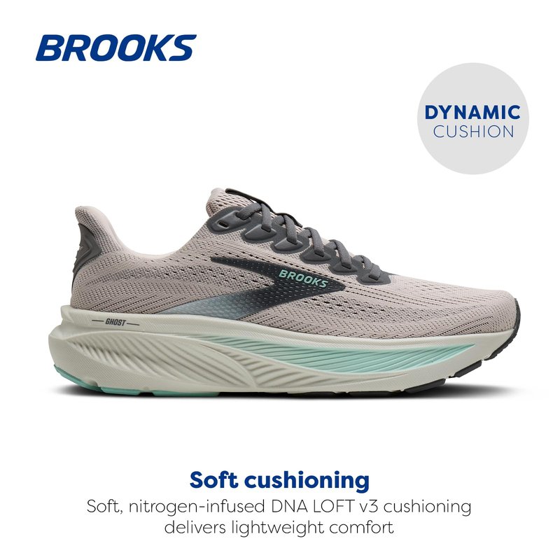 Brooks Women’s Ghost 17 Neutral Running Shoe - Mauve/Yucca/Bluewash - 11.5 Medium