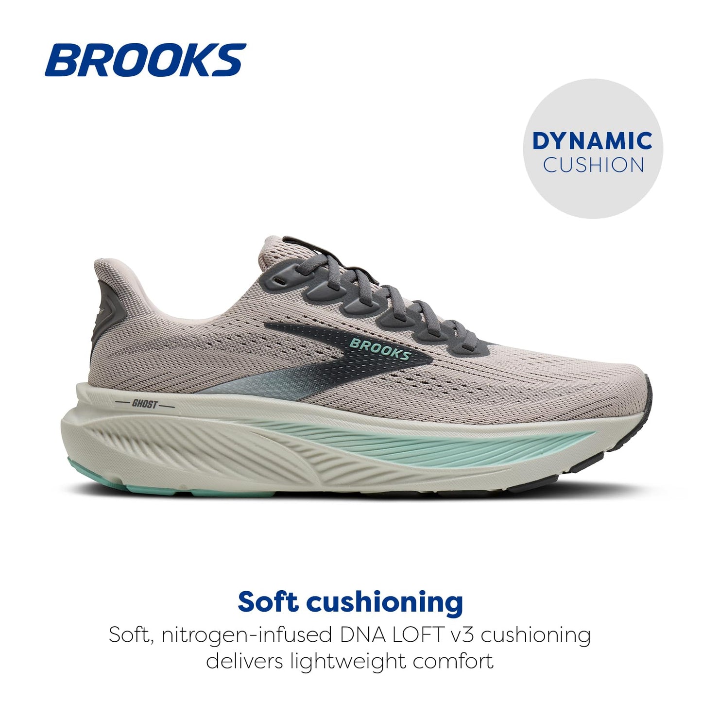 Brooks Women’s Ghost 17 Neutral Running Shoe - Mauve/Yucca/Bluewash - 11.5 Medium