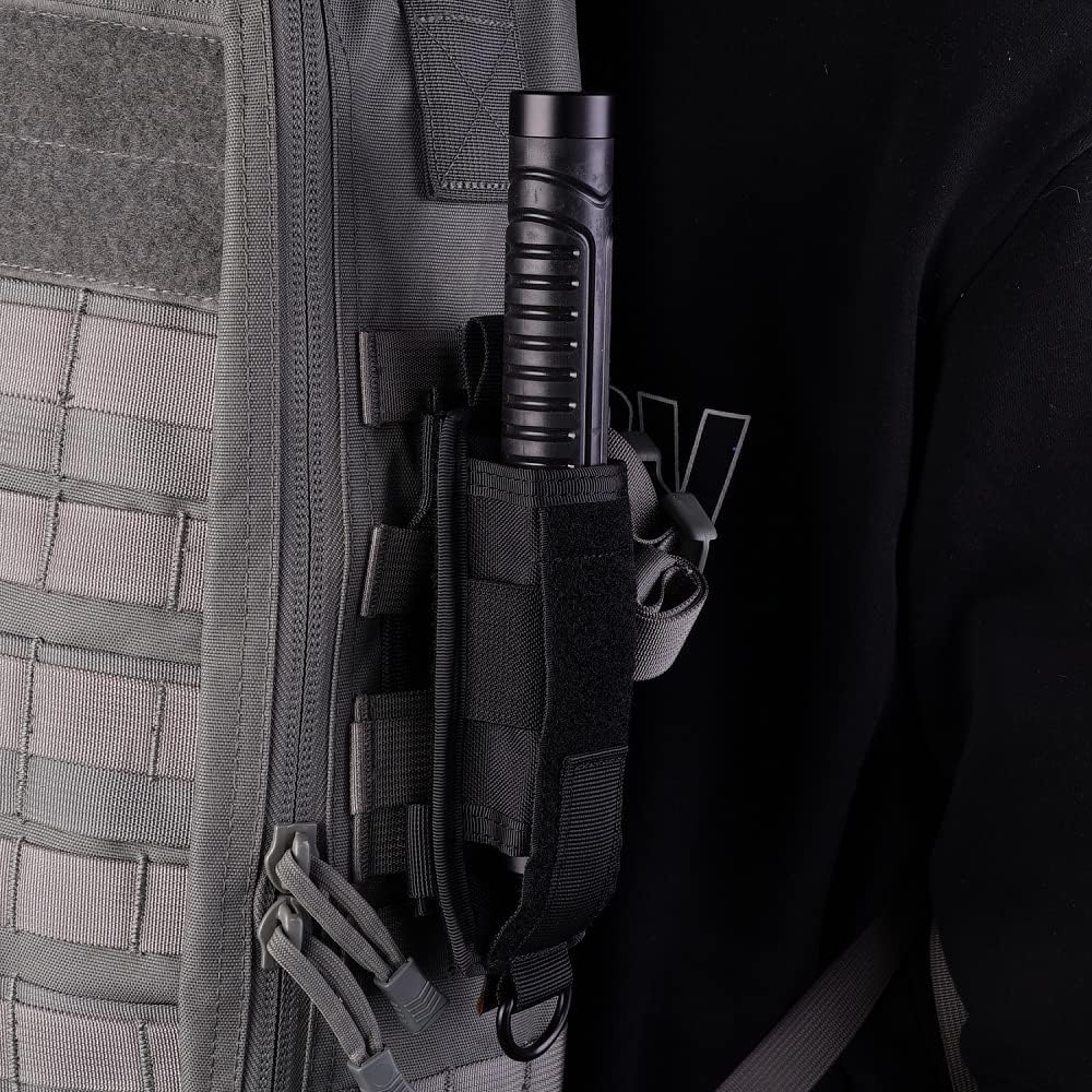 VIPERADE Tactical Flashlight Holster, Molle Flashlight Holder for Belt, Flashlight Pouch, Open Top Flashlight Holder for Vertical & Horizontal Carrying