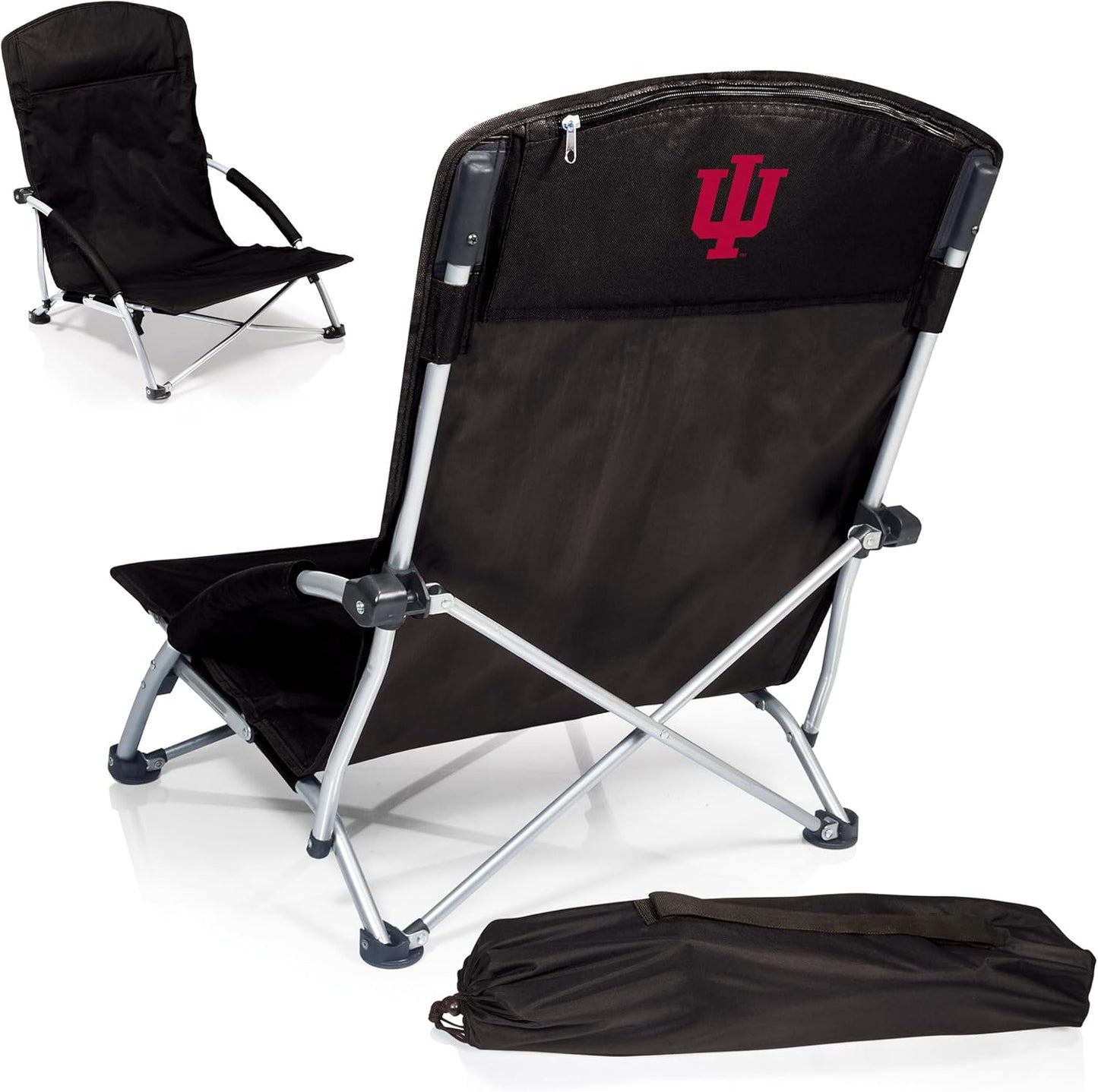 PICNIC TIME NCAA Tranquility Beach Chair with Carry Bag - Low Beach Chair for Adults - Low Lawn Chair