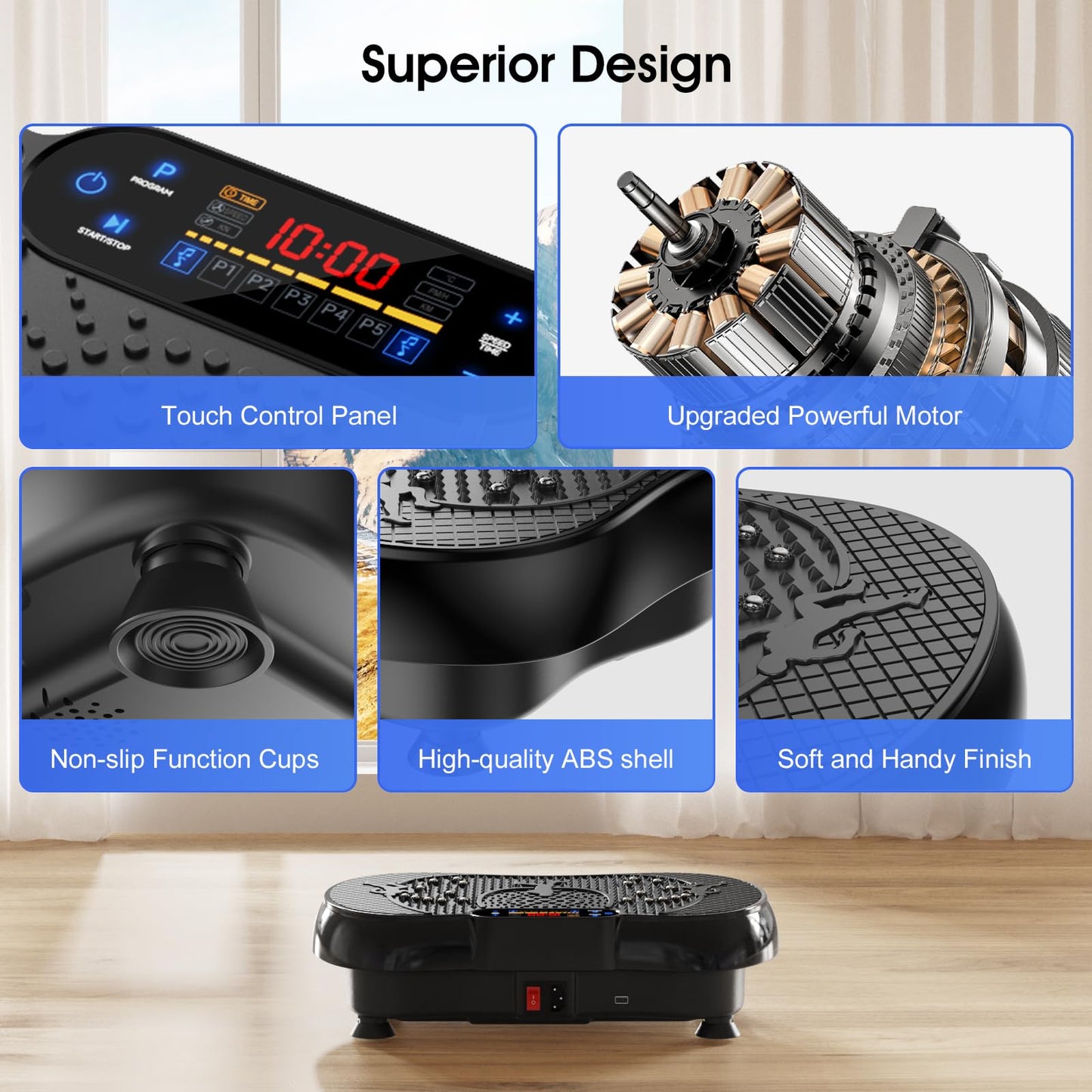 Anyrap Vibration Plate Exercise Machine, Vibration Plate for Lymphatic Drainage, Whole Body Workout Vibrating Fitness Platform, Effective for Weight Loss, Shaping, Toning & Wellness