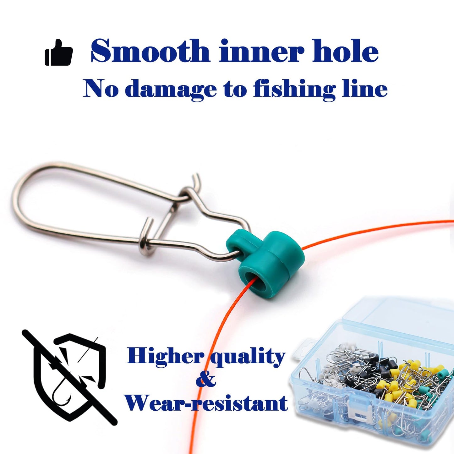 FishTrip Sinker Slides for Fishing Rigs - 25pcs Duo Lock Snaps for Fishing Line Heavy Duty Weights Sinkers Saltwater Connector Accessories