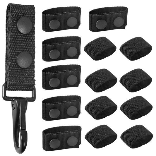6 Duty Holders and 1 Duty Keychain, Tactical Belt Clips and Nylon Keepers, Elastic Bands for Pants Loops