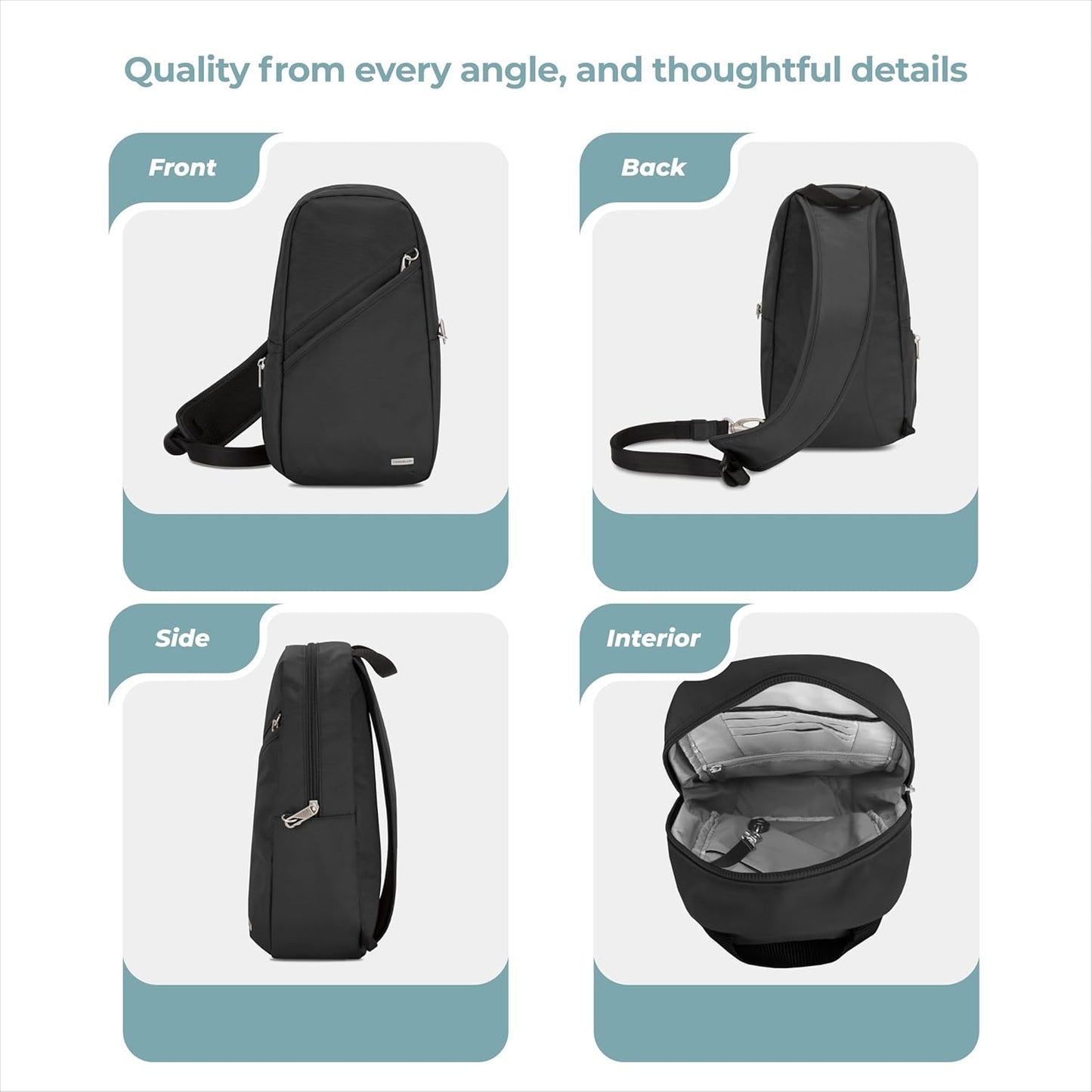 Travelon Anti-Theft Sling Bag for Travel & Daily Use - Classic Design, Secure & Stylish
