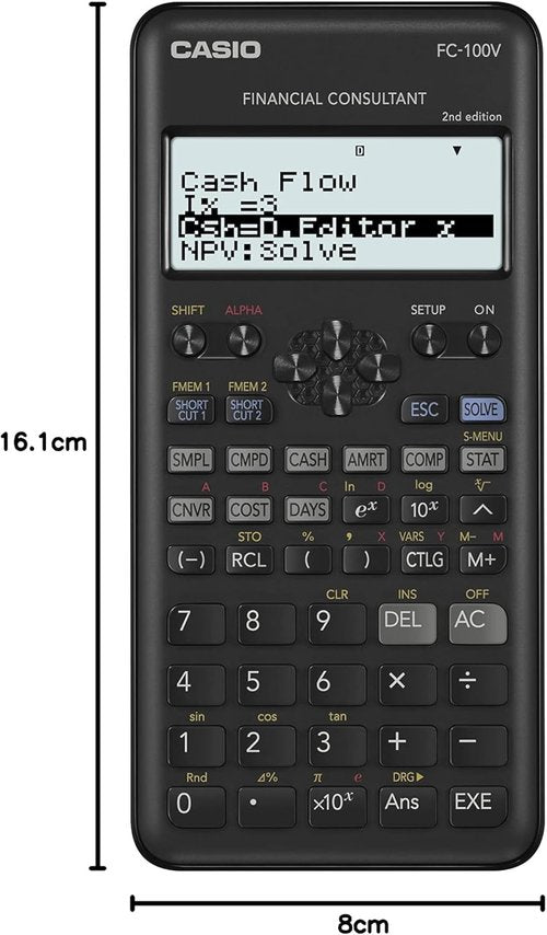 Casio FC-100V-2, Financial Calculator Second Edition, FC-100V-2-W-ET