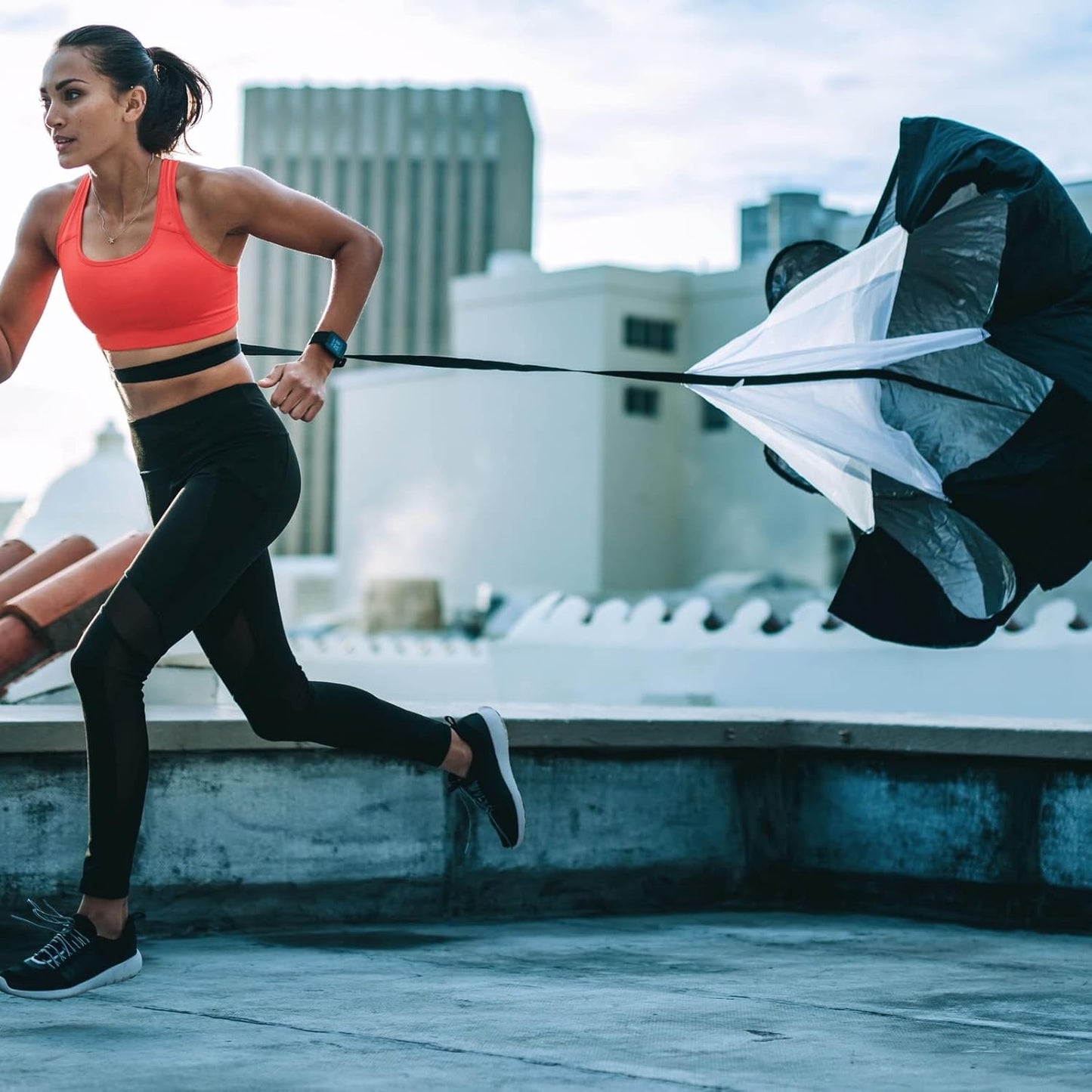 Juvale Agility Ladder Set - 20 ft Adjustable Ladder - 6 Yellow Disc Cones & Resistance Parachute - Football & Soccer Drills - Cones for Sports Training & Running Parachute Speed Training